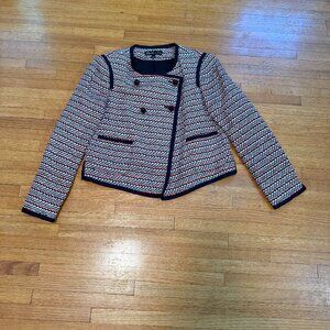 Elizabeth and James Zig Zag Jacket | Red & Navy | Size 8 | Double Breasted